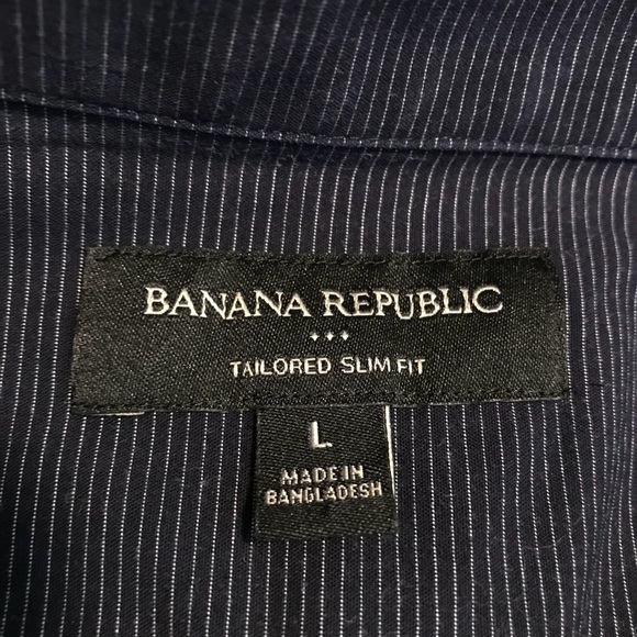 Banana Republic, Navy Tailored Fit Buttoned Shirt - Picture 4 of 4